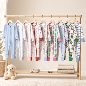 Puresun, fabricant sur mesure, impression écologique, 100% coton biologique/viscose de bambou, boutique, toucher doux, vente en gros, barboteuse pour bébé garçon - Product Image 1