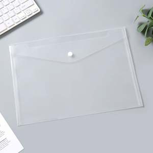 Enveloppes en plastique transparent de bonne qualité, couleur transparente, format A5, pochettes transparentes pour documents, organiseurs avec bouton pression - Product Image 5