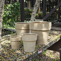 Pot Bunga Meiling Terlaris, Berbagai Warna, Bentuk Persegi, Lapisan Kilap, Untuk Taman Luar Ruangan, Bahan Fiber Clay, Dilengkapi Lubang Drainase