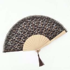 Éventail pliant en bois brodé coloré de 23 cm, style chinois ancien – Cadeau promotionnel écologique pour mariage et fête - Product Image 2