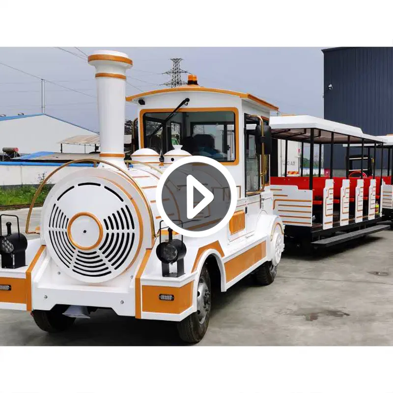 Веселый туристический поезд дизельный двигатель безтрековый поезд для детей и взрослых