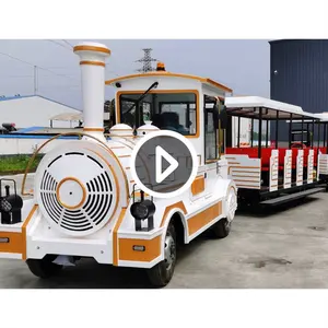 Çocuklar ve yetişkinler için eğlenceli turist tren dizel sürüş motoru izsiz tren