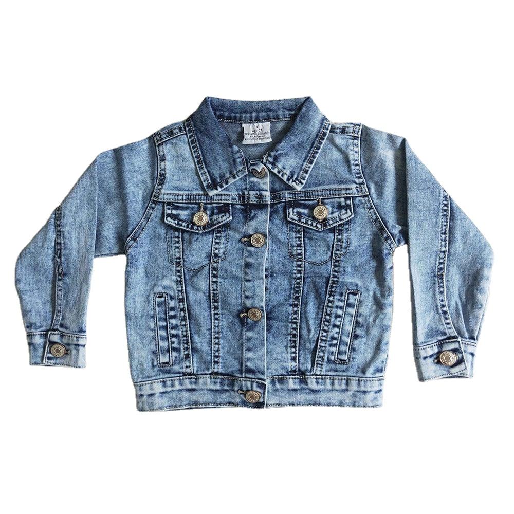 Kids Winter Clothes Children's Clothing Long Sleeves Wholesale Boutique  Trendy Cute Baby Girls Boys Collar Denim Jacket Coat