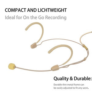 Micrófono de diadema de alta gama con doble auricular para Shure, Sennheiser, <span class=keywords><strong>AKG</strong></span>, MiPro, Audio Technica, 4 pines TA4F, 3 pines TA3F, 3.5mm - Product Image 1