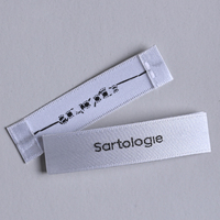 Etiquetas de Cuello Tejidas de Satén Brillante y Sedoso, Insignias Brillantes para Prendas, Etiquetas de Lujo para Ropa de Seda