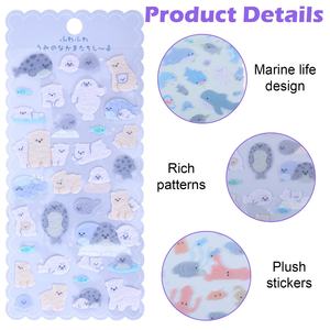 <span class=keywords><strong>WOWEI</strong></span> 200+ Adhesivos de Criaturas Marinas Kawaii, Mini Adhesivos 3D con Relieve, Adhesivos de Fieltro Suave, Focas, Tiburones, Ballenas, Regalos Promocionales - Product Image 5