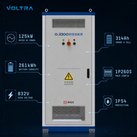 Système de Stockage d'Énergie (ESS) Hybride LiFePO4 125kW 261kWh Connecté au Réseau, Refroidi par Liquide, Tout-en-un, Communication CAN, 832V 314Ah pour Micro-réseau Industriel