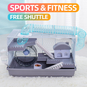 Cage à hamster <span class=keywords><strong>de</strong></span> luxe à double étage, grande capacité, base en plastique, villa d'intérieur pour hamster syrien et hamster nain, <span class=keywords><strong>vente</strong></span> en gros pour animaleries - Product Image 3