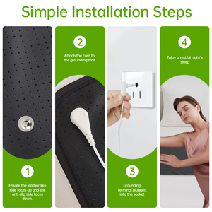 Drap de lit en cuir PU pleine grandeur tapis de sommeil anti EMF avec drap plat de mise à la terre pour le bien-être et la récupération - Product Image 4