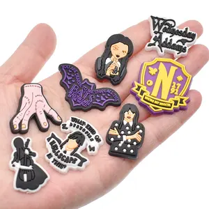 Wednesday Addams shoe Charms Adams Family Wholesale Shoe Accessories Luxury Designer Charms Wednesday Addams Charms For shoe