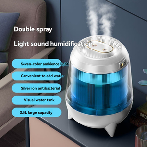 Humidificador Ultrasónico Purificador de Aire de Gran Capacidad de 3.5L para Oficina en Casa, con Doble Aspersor y Luz LED de 7 Colores - Product Image 1