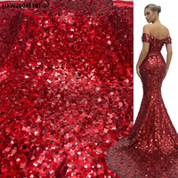 Tissu en dentelle de luxe pour robe de mariée, dentelle africaine française avec paillettes brillantes pour robe de mariée