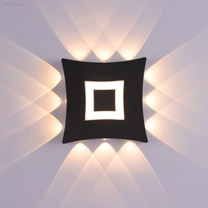 โคมไฟติดผนัง LED อลูมิเนียมทรงสี่เหลี่ยมแบบกันน้ำสำหรับภายนอกอาคาร พร้อมกระจกนิรภัย สำหรับสวน ร้านอาหาร โรงแรม ติดตั้งบนผนัง - Product Image 3