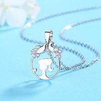 Collier pendentif en argent pur fait à la main 925 Yong Beauty Photo contour avec chaîne pour cadeau