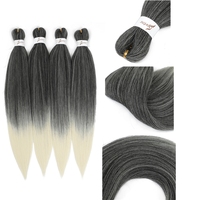 X-TRESS Populaire Lot de Cheveux Synthétiques Lisses Yaki Résistants à la Chaleur pour Tresses Quotidiennes Naturelles pour Femmes