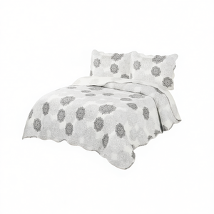 Ensemble de couette Mandala blanche de luxe, taille King, léger, 3 pièces, literie pour la maison, toutes saisons - Product Image 1