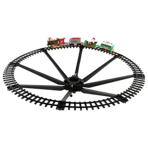 圣诞树装饰火车轨道框架轨道车带声音和轻轨车圣诞礼物圣诞火车电动玩具