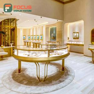 Vitrine de présentation de bijoux en verre de luxe moderne, en bois et métal, avec éclairage LED, pour boutique haut de gamme, présentoir intérieur - Product Image 4