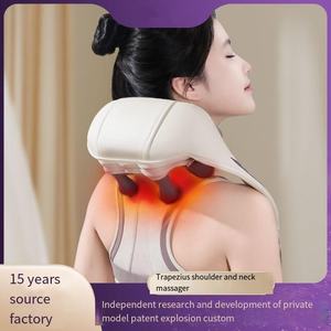Suministros para el Cuidado de <span class=keywords><strong>la</strong></span> Salud, Productos de Masaje, Masajeador Eléctrico de Cuello y Hombros con Tres Cabezales 8D, Amasamiento Shiatsu y Calor - Product Image 3