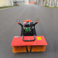 Machine combinée 2-en-1 télécommandée à chenilles pour balayage et soufflage de neige, équipement de déneigement pour routes, fermes et cours