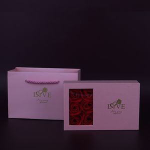 Rose Rectangle <b>Gift</b> <b>Box</b> 6 Roses Earring Ring Bracelet <b>Necklace</b> Jewelry Packaging Valentine's Day - Product Image 2