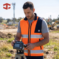 Gilet de travail haute visibilité JIADE pour hommes, réfléchissant, luminescent dans le noir, avec bande thermocollante, multi-poches, pour travaux routiers nocturnes