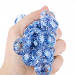 Wholesale Eco-Friendly Promotional Mesh Balls Glitter Squishy Squeeze Grape Ball Stress Relief Fidget Toy PU Foam - Product Image 3