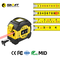 SMMT Télémètre laser 2-en-1 60M avec ruban à mesurer en acier 5M, rechargeable Type-C, outil de mesure
