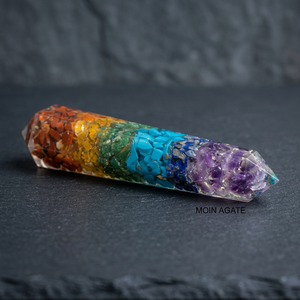 Orgone เจ็ดไม้กายสิทธิ์หินอาเกตโอเบลิสก์ปกป้องลูกตุ้มฮวงจุ้ยหัตถกรรมหินกึ่งมีค่าสำหรับของที่ระลึก - Product Image 2