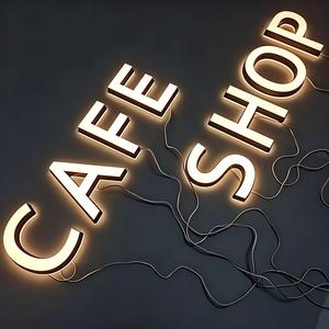 Manufacturer Custom <b>Wall</b> Lettering Commercial LED Backlit Illuminated Sign Business <b>Logo</b> Outdoor Decoration Indoor - Product Image 1