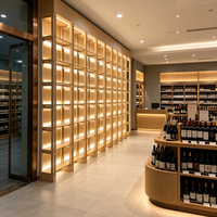 Vitrine à vin éclairée moderne et écologique sur mesure pour la maison, pour vin rouge et blanc