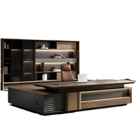 Vente en gros Bureau d'angle esthétique moderne de luxe en L Table de direction en bois massif durable pour patron directeur avocat