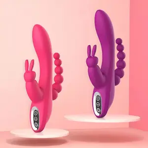 เครื่องสั่นเพศร้านค้า3ใน1 G-จุดกระต่ายก้นDildo Vibratorของเล่นสําหรับผู้ใหญ่ของเล่นเพศสั่นสําหรับผู้หญิง1ชิ้น