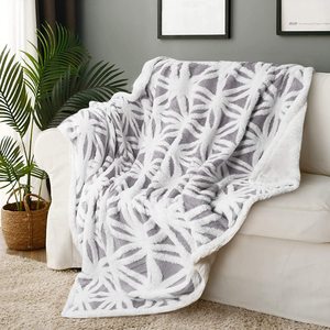 Vente de gros Jacquard neige double couche et couvertures Sherpa pour l'hiver - Product Image 1