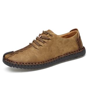 Mocasines para hombre, zapatos planos cómodos a la moda, zapatos de conducción de cuero Pu, zapatos informales con cordones y costuras para primavera y verano - Product Image 6