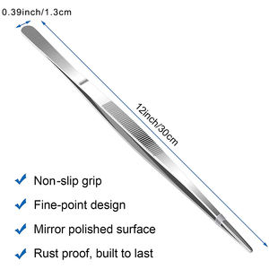 30cm Küchen werkzeug Edelstahl Benutzer definiertes Logo Pistole schwarz Kupfer Gold Antik Messing Regenbogen Farbe Home Medical Lange Pinzette Zange - Product Image 4