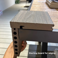 Nahtlose Co-extrudierte WPC-Terrassendielen mit Rundlöchern, Wasserfeste UV-Beständige Holz-Kunststoff-Verbundböden für Poolbereich und Landschaftsgestaltung