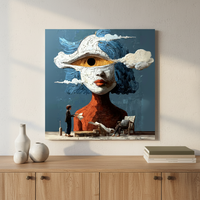 Peinture décorative abstraite 3D de luxe moderne Wabi Sabi sur toile, peinte à la main, pour mobilier de salle à manger, format super grand