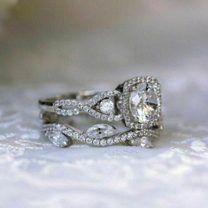 Set di Anelli Impilabili in Stile Chic Coreano e Giapponese, Forma Marquise Geometrica, Micro Incastonatura di Zirconi Brillanti, Gioielli da Dito per Signore - Product Image 5