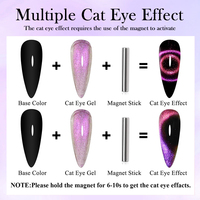 Vernis à ongles effet œil de chat caméléon à changement de couleur, haute densité, sans HEMA, TPO, OEM ODM, vernis gel œil de chat 9D