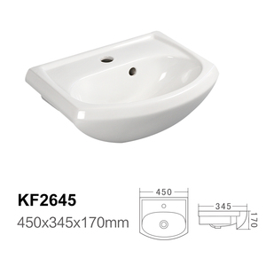 Moderno a buon mercato in ceramica ovale bianco di piccole dimensioni bagno trogolo lavello a mano lavabo - Product Image 4