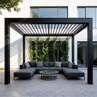 Pergola Intelligente Électrique d'Extérieur, Pavillon de Loisirs, Gazebo avec Toit à Lames Orientables, Pare-Soleil Étanche en Alliage d'Aluminium, Insonorisé pour Cour