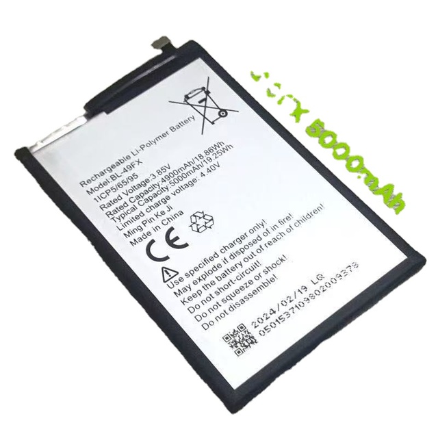 Mobile Phone Battery BL-49FX High Capacity 5000mAh Lithium Rechargeable Brand New ROHS Certified for Infinix Hot 10i Silver OEM