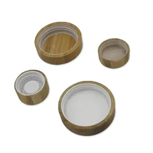 Houten Schroef Deksel Cap Eco Vriendelijke Bamboe Ronde Cap Hout Deksels Voor Potten Spice Parfum Fles Groothandel Houten Deksel Met afdichting Ring