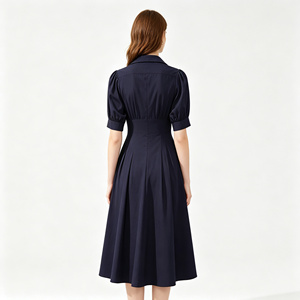 2026 New Arrival <strong>Navy</strong> <strong>Dress</strong> V Neck Button Down Office Ladies Formal <strong>Work</strong> Midi <strong>Dress</strong> Women <strong>Dresses</strong> Elegant - Product Image 4