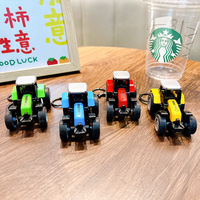 Llavero de Mini Tractor, Modelo de Vehículo Agrícola de Simulación, Cadena Metálica para Llaves, Colgante para Bolsa o Mochila, Regalo para Hombres, Niños y Jóvenes