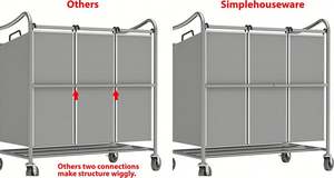 Chariot de tri du linge à 3 sacs, robuste, argent - Product Image 2