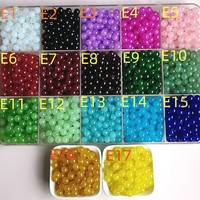 50pcs 8mm 10mm Verre Jade Perles Transparent Couleur Ronde Entretoise Perles De Pierre En Vrac pour Bracelet Collier DIY Perlé Matériel