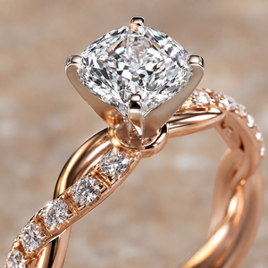Anello Bicolore Taglio Princess per Donne, Anello di Fidanzamento in Stile Europeo e Americano, Elegante Gioiello da Dito - Product Image 3
