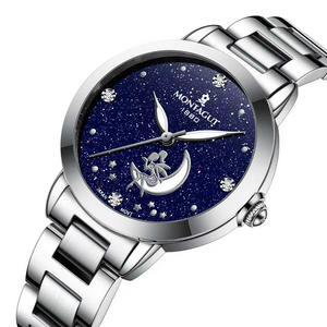 Montagut MTJ-9614 <span class=keywords><strong>Montre</strong></span> pour <span class=keywords><strong>femme</strong></span> 32,5 mm en acier inoxydable, <span class=keywords><strong>montre</strong></span>-bracelet à quartz analogique avec résistance à l'eau de 30 m - Product Image 1